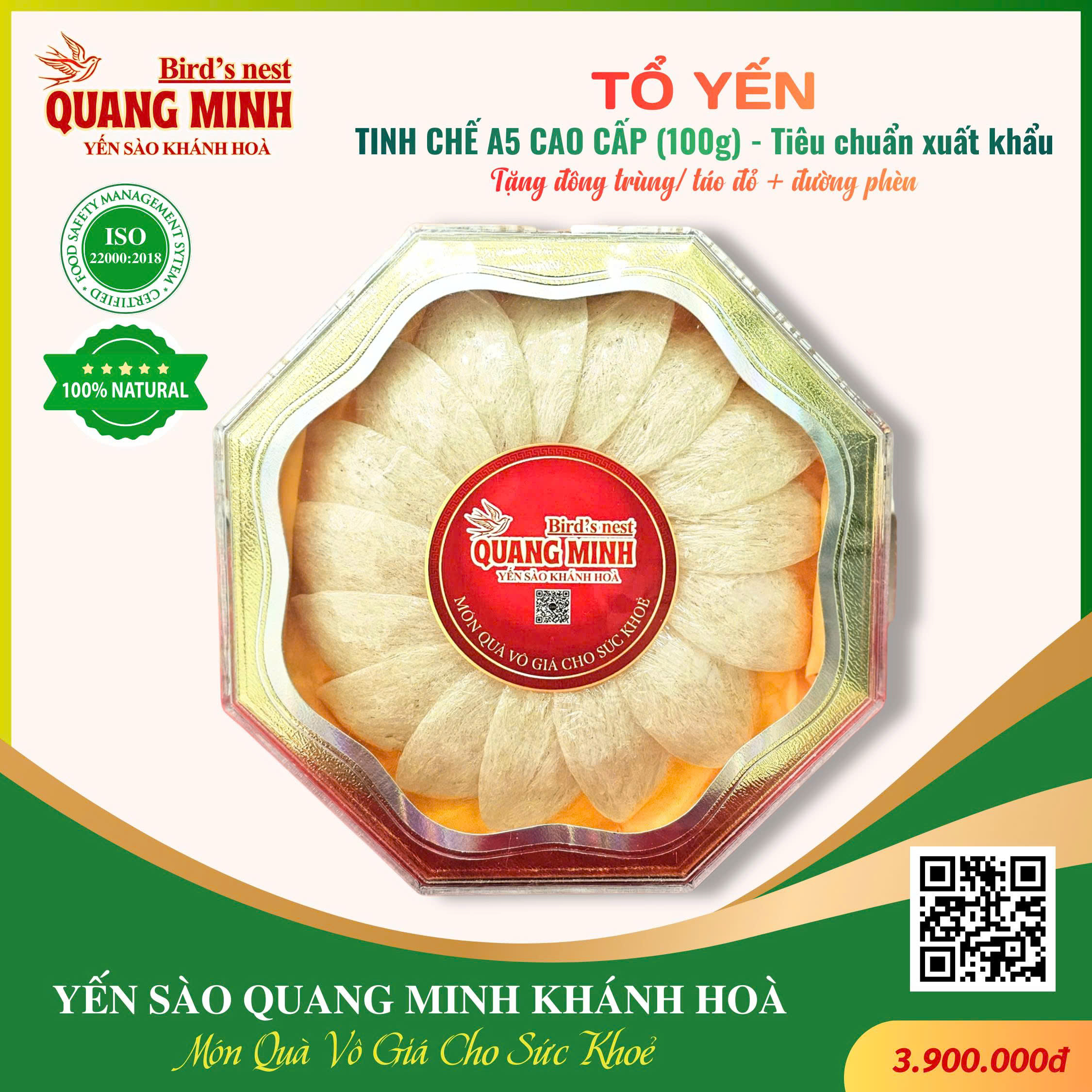 Tổ yến tinh chế A5 cao cấp 100g